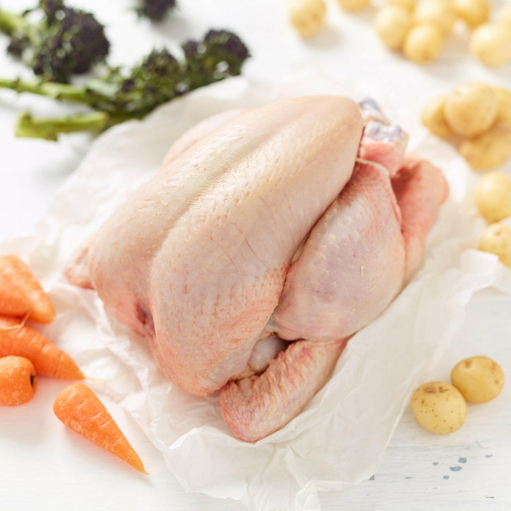 Free Range Whole Chicken with chantenay carrots, new potatoes and tenderstem brocolli