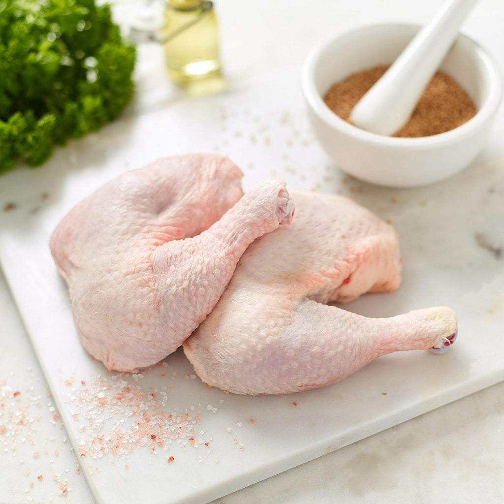 Organic Whole Chicken Legs with himalayan rock salt, olive oil, mixed seasoning and parsley leaves