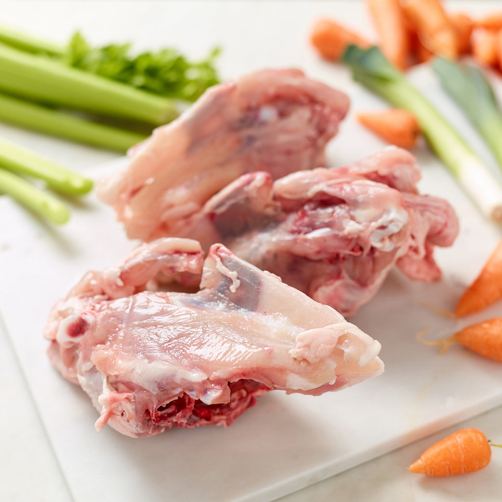 Organic Whole Chicken Carcass with celery, leeks, and chantenay carrots